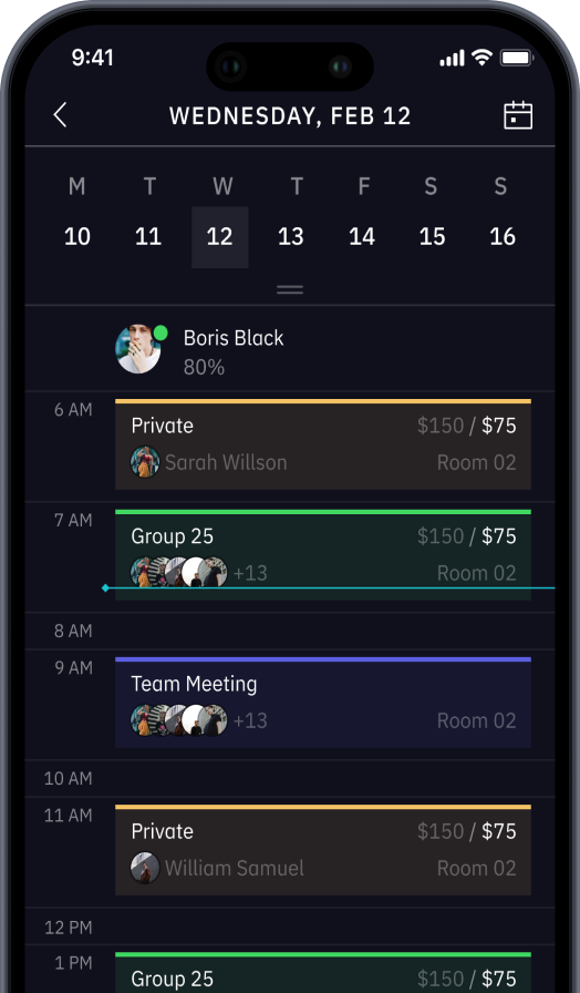 TrainOn platform interface showcase - iphone