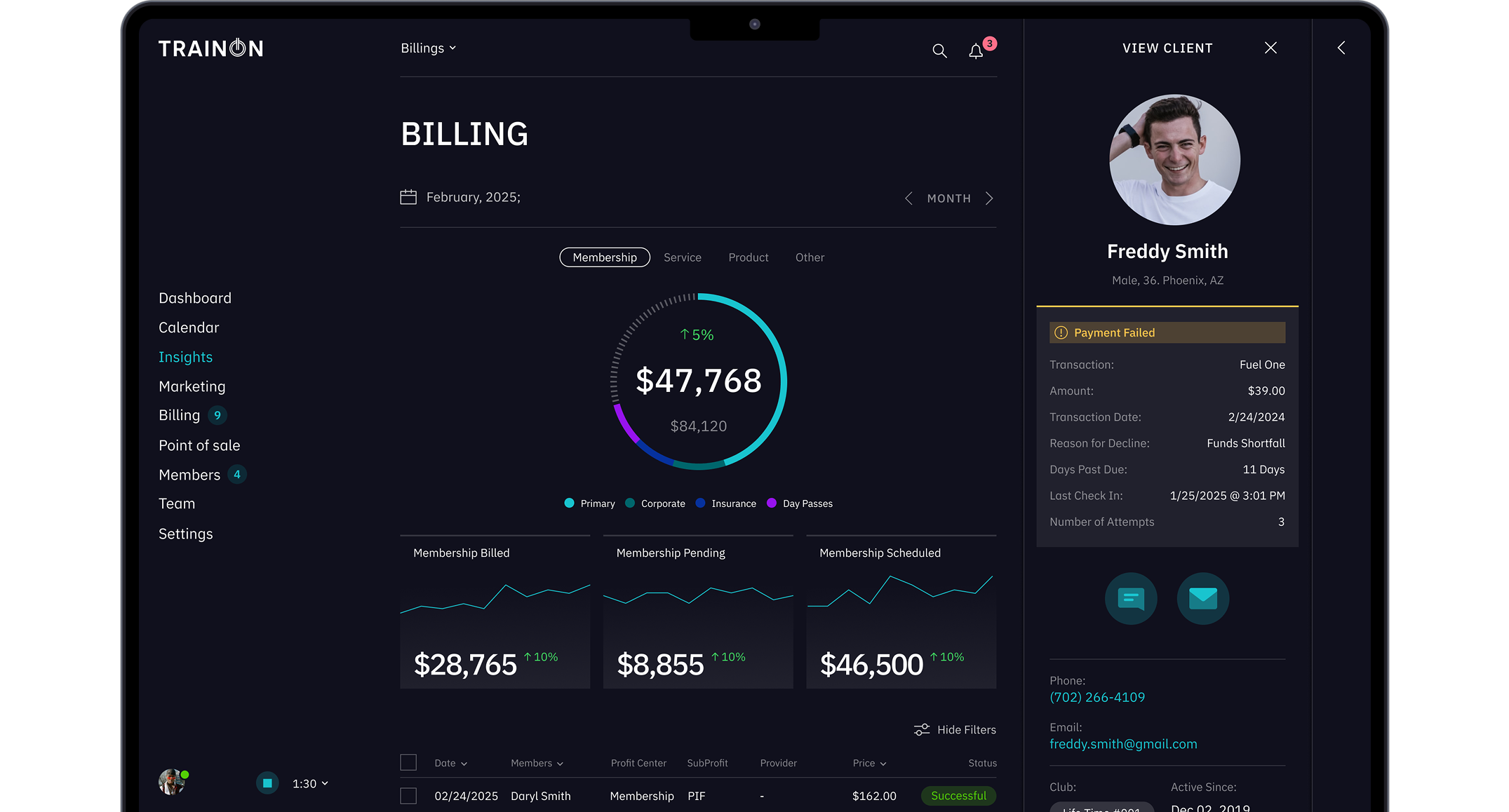Integrated billing and payments with real-time tracking